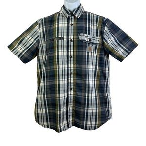 Carhartt Men Casual Shirt Buttons Down Plaid Sz L